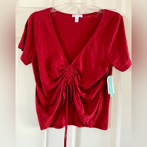 #114 ABOUND Drawstring Ruched Top - Picture 3 of 6